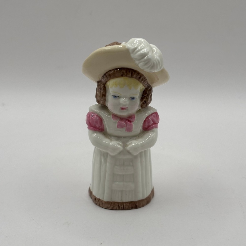 Vtg Royal Worcester Feathered Hat Fine Bone China Candle‎ Snuffer Figurine